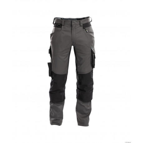 Pantalon De Travail DASSY FLUX - Multipoches Renforcés Cordura - Stretch 4-way - Taille 48 Brun/Gris