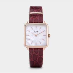 La Tétragone Leather Rose Gold White Pearl/Red Alligator