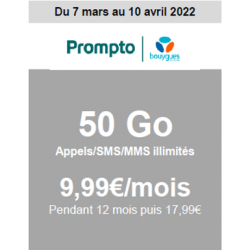 Forfait 50Go à 9,99 €/mois