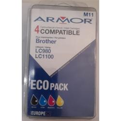 LC980 - LC1100 pour Brother 4 COLORS