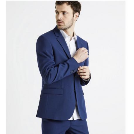 Veste de costume unie bleu