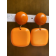 Boucles d'oreilles clips "Francine BRAMLI" orange