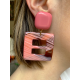 Boucles d'oreilles clips "Francine BRAMLI" rose