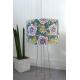 Abat- jour tissu Dahlia vert et rose