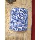 Applique murale ronde motif feuille bleu et blanc