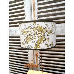 Abat- jour cylindrique tissu branches d'arbres