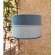 Abat- jour art déco velour et éventail bleu