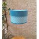 Abat- jour art déco velour et éventail bleu