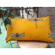 Coussin libellule jaune safran