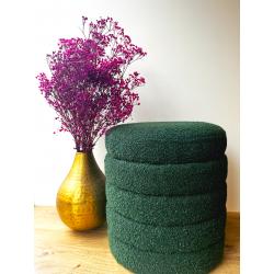 Pouf côtelé vert
