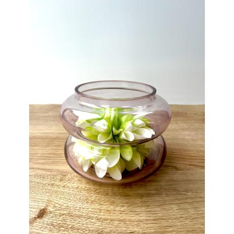 Vase en verre rose