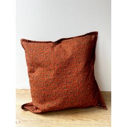 Coussin à motif léopard bordeau