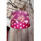 Abat-jour fleur et pois fushia rose