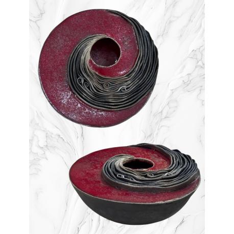 Décoration spirale rouge Raku