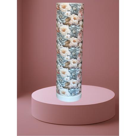 Lampe cylindre haut fleurie