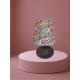 Lampe bois et motif fleuri