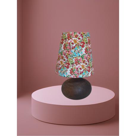 Lampe bois et motif fleuri