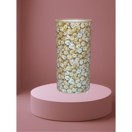 Lampe fleurs blanches et jaunes