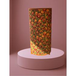 Lampe colonne fleurs orangées