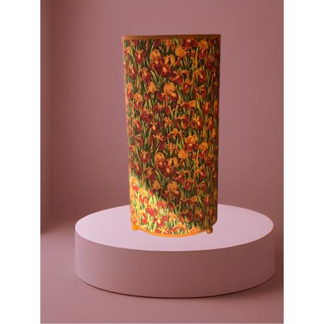 Lampe colonne fleurs orangées