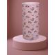 Lampe colonne fleurie fond rose