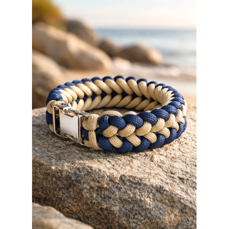 Bracelet en Paracorde 2 couleurs Fait main pour homme