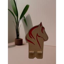 Support téléphone cheval rouge