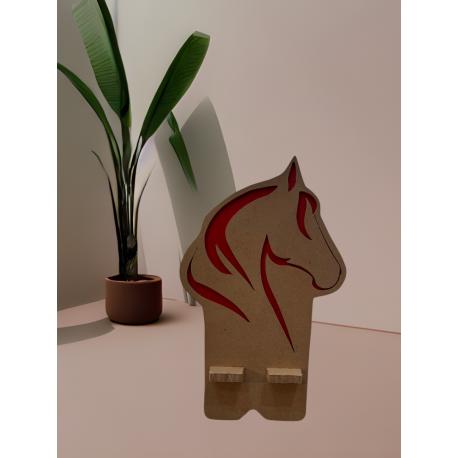 Support téléphone cheval rouge