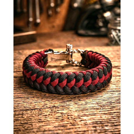 Bracelet  Sanctifié en Paracorde 2 couleurs Fait main pour homme