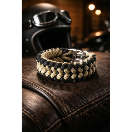 Bracelet  Sanctifié en Paracorde 2 couleurs Fait main pour homme