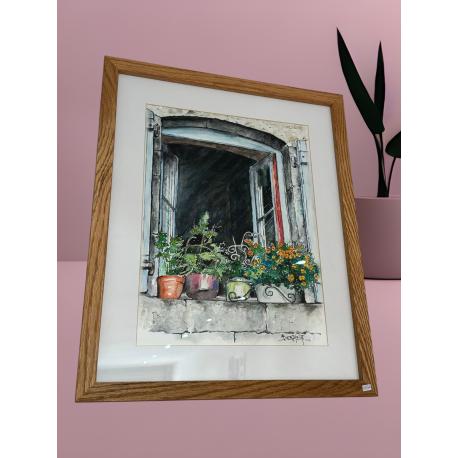 Tableau "Fleurs au balcon"