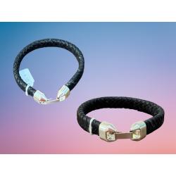 Bracelet tissé épais noir mat