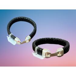 Bracelet tissé épais noir mat