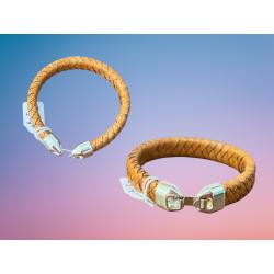 Bracelet tissé épais noir mat