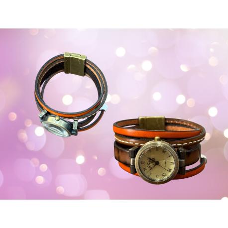 Montre bracelet en cuir aimantée