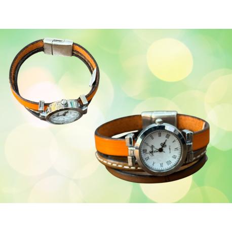 Montre bracelet en cuir aimantée