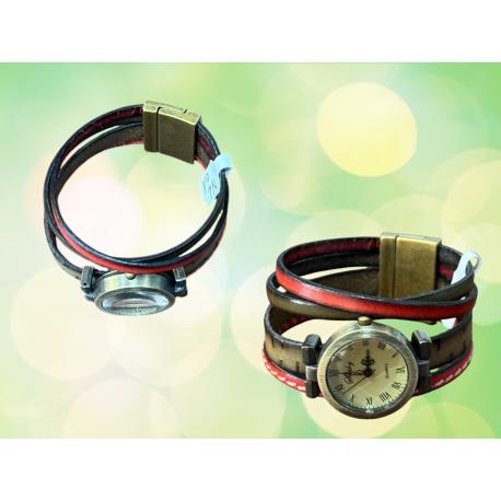 Montre bracelet en cuir aimantée