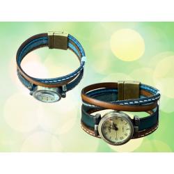 Montre bracelet en cuir aimantée