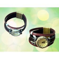 Montre bracelet en cuir aimantée