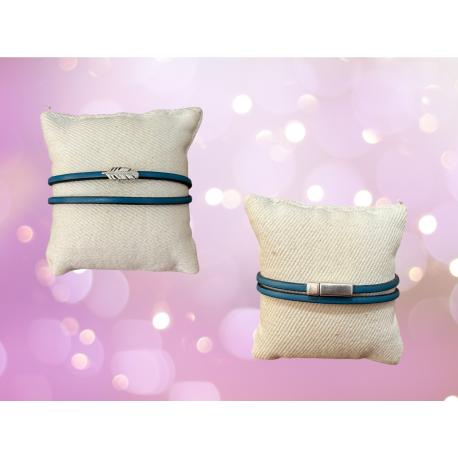 Bracelet en cuir double tour
