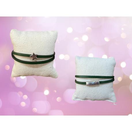 Bracelet en cuir double tour