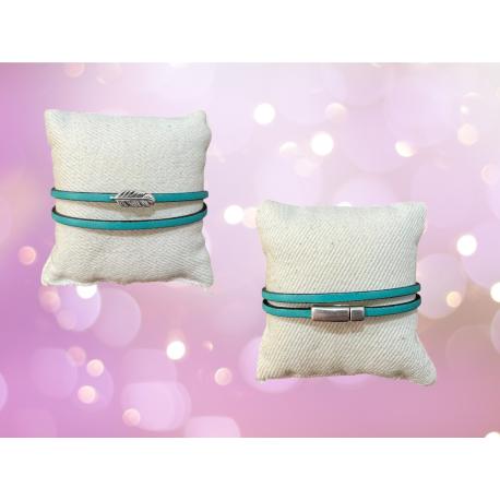Bracelet en cuir double tour