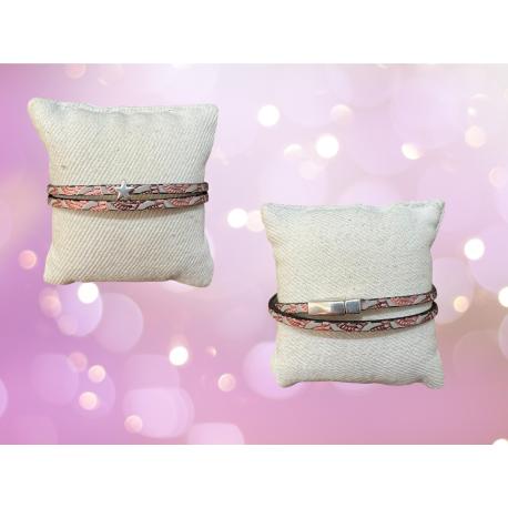 Bracelet en cuir double tour