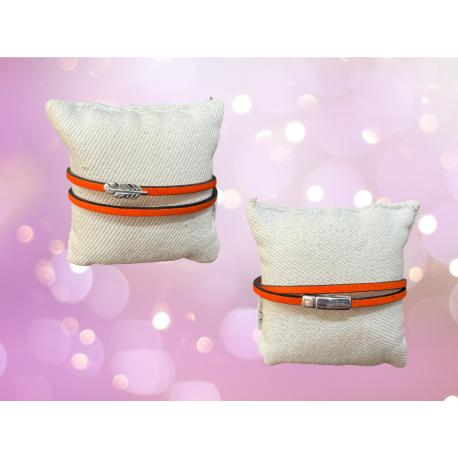 Bracelet en cuir double tour