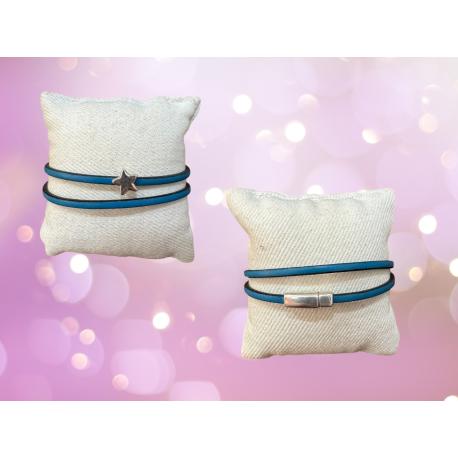 Bracelet en cuir double tour