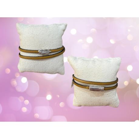 Bracelet en cuir double tour