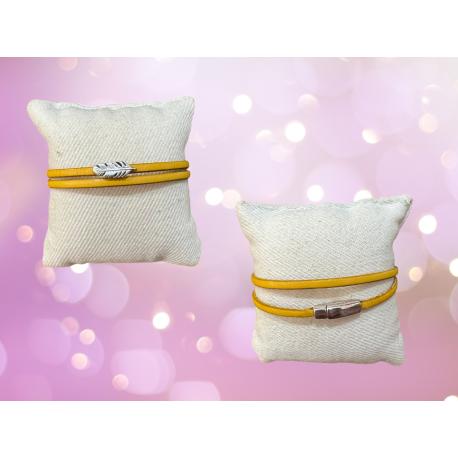 Bracelet en cuir double tour