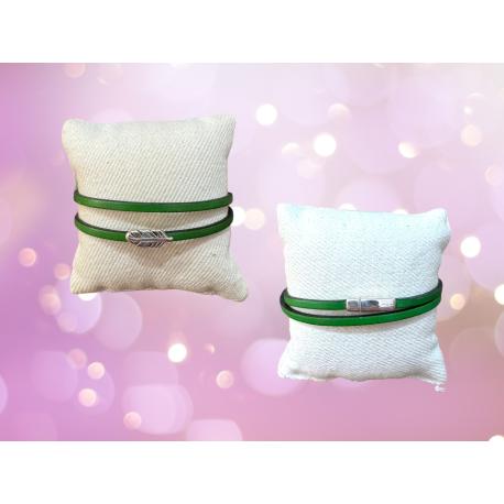 Bracelet en cuir double tour