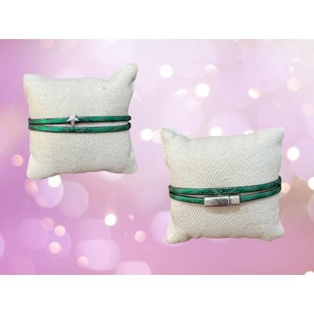 Bracelet en cuir double tour