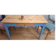 Table - Bleu et Bois Brut